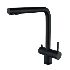 Смеситель для кухни с выходом для питьевой воды Zerix LUX-021 Black из нерж. стали SUS304 (ZX4870)