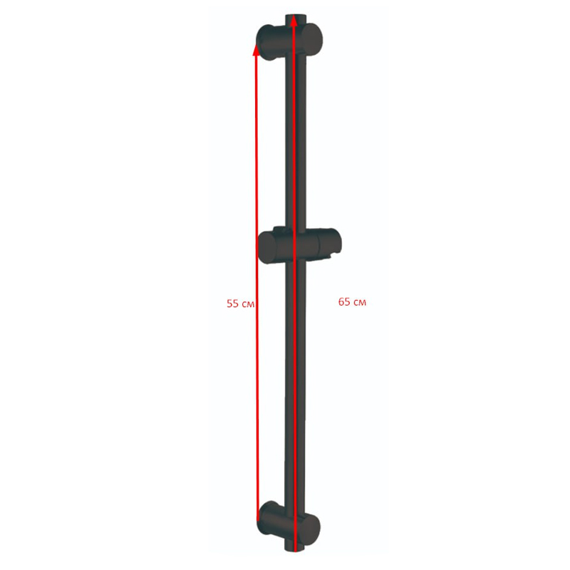 Стойка для душа Zerix BAR-SUS-001 Black из нерж.стали SUS304 (ZX4939)
