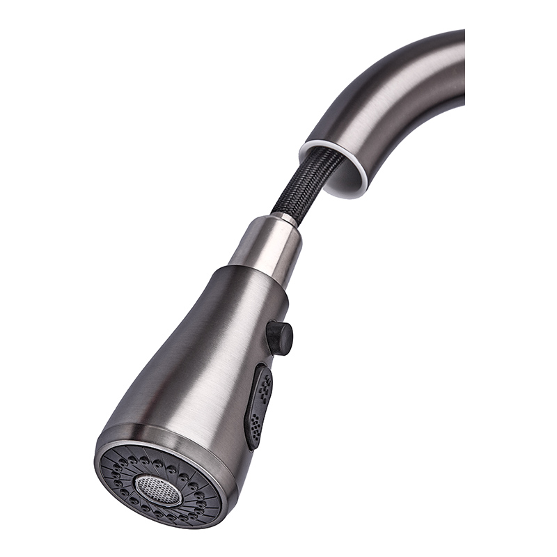 Смеситель для кухни с выдвижной лейкой Zerix PUL-014 Graphite из нерж. ст. SUS304 (кол. графит) (ZX5036)