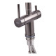 Смеситель кухонный на две воды Zerix LUX-024 Graphite с выдвижной лейкой (нерж. сталь) (ZX5557)