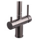 Смеситель кухонный на две воды Zerix LUX-024 Graphite с выдвижной лейкой (нерж. сталь) (ZX5557)
