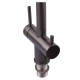 Смеситель для кухни с гибким изливом на две воды Zerix KIT-021 Graphite REFL.Black из нерж. стали (ZX5559)
