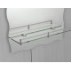 Зеркало настенное Zerix MIRRA MRZ02-45x60x10 прямоугольное с дугообразным верхом, фигурными боками и полкой (ZX5619)