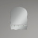 Зеркало настенное Zerix MIRRA MRZ02-60x85x10 прямоугольное с дугообразным верхом, фигурными боками и полкой (ZX5620)