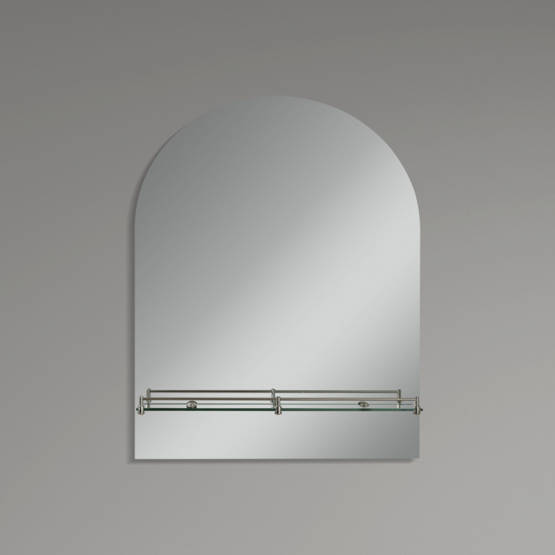 Зеркало настенное Zerix LAGUNA MRZ03-50x70x11 прямоугольное с дугообразным верхом и полкой (ZX5622)