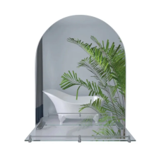 Зеркало настенное Zerix LAGUNA MRZ03-70x80x11 прямоугольное с дугообразным верхом и полкой (ZX5623)