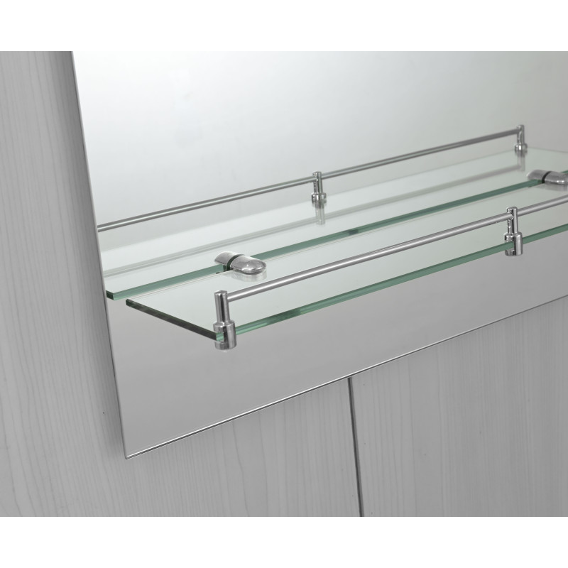 Зеркало настенное Zerix LAGUNA MRZ03-70x80x11 прямоугольное с дугообразным верхом и полкой (ZX5623)