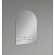 Зеркало настенное Zerix LAGUNA MRZ03-70x80x11 прямоугольное с дугообразным верхом и полкой (ZX5623)
