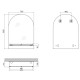 Зеркало настенное Zerix LAGUNA MRZ03-70x80x11 прямоугольное с дугообразным верхом и полкой (ZX5623)
