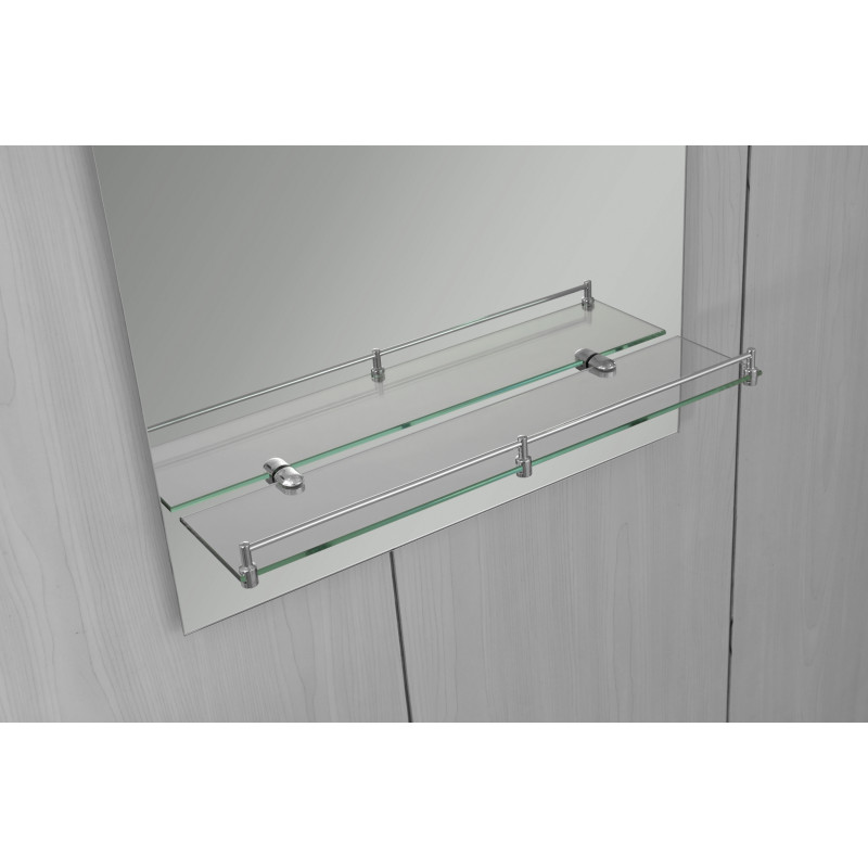Зеркало настенное Zerix LAGUNA MRZ03-70x80x11 прямоугольное с дугообразным верхом и полкой (ZX5623)