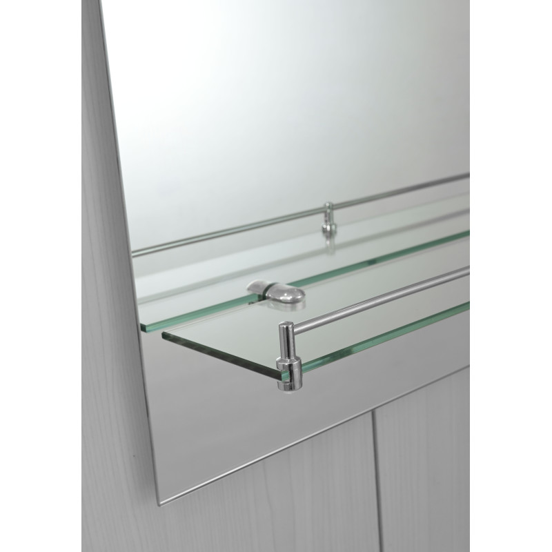 Зеркало настенное Zerix LAGUNA MRZ03-70x80x11 прямоугольное с дугообразным верхом и полкой (ZX5623)