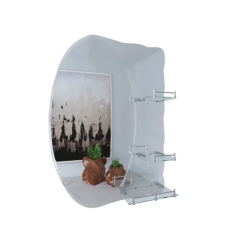 Зеркало настенное Zerix SOLO MOZ01-65x85x10 ассиметичное с 3-мя полками (ZX5625)