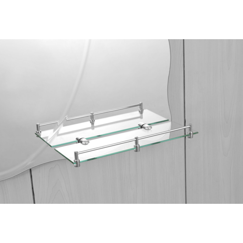 Зеркало настенное Zerix SOLO MOZ01-65x85x10 ассиметичное с 3-мя полками (ZX5625)