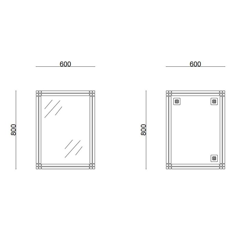 Зеркало настенное Zerix FONTE MRZ10-60x80-Reverse прямоугольное с декором (ZX5640)