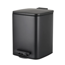 Мусорное ведро с плавным закрытием квадратное Zerix Kubix-TC0106 Black 6 л цвет черный (ZX5890)