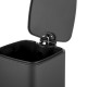 Мусорное ведро с плавным закрытием квадратное Zerix Kubix-TC0108 Black 8 л цвет черный (ZX5892)