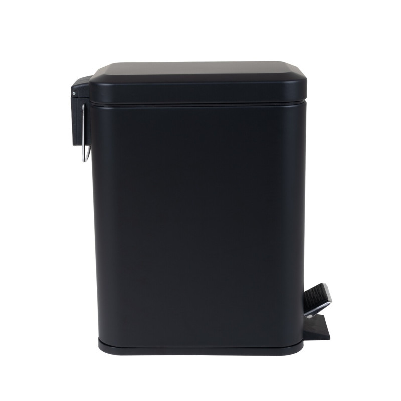 Мусорное ведро с плавным закрытием прямоугольное Zerix Sansa-TC0105 Black 5 л цвет черный (ZX5894)