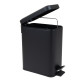 Мусорное ведро с плавным закрытием прямоугольное Zerix Sansa-TC0105 Black 5 л цвет черный (ZX5894)