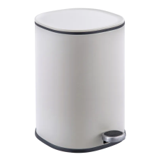 Мусорное ведро с плавным закрытием овальное Zerix Prime-TC0105 White 5л цвет белый (ZX5901)