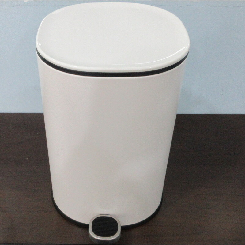 Мусорное ведро с плавным закрытием овальное Zerix Prime-TC0105 White 5л цвет белый (ZX5901)
