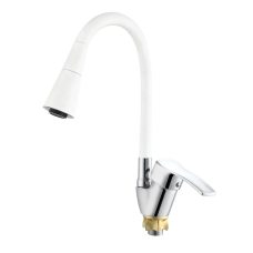 Смеситель для кухни с силиконовым изливом Zerix YUT 279 Reflector White (цвет излива белый) (ZX5988)