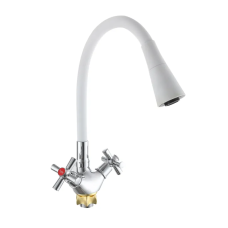 Смеситель для кухни с силиконовым изливом Zerix TLT 722 Reflector White (цвет излива белый) (ZX5991)