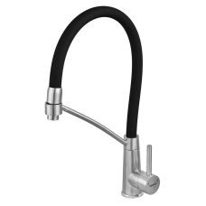 Смеситель для кухни с силиконовым изливом Zerix FUL-017 Refl.Black из нерж. стали SUS304 (изл.черный) (ZX5992)