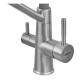 Смеситель для кухни с силиконовым изливом Zerix FUL-021 Refl.Gray из нерж. стали SUS304 с выходом для пит.воды (ZX5998)