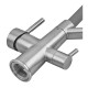 Смеситель для кухни с силиконовым изливом Zerix FUL-021 Refl.Gray из нерж. стали SUS304 с выходом для пит.воды (ZX5998)