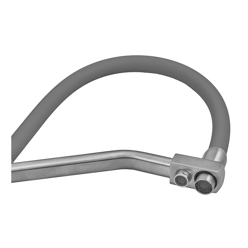 Смеситель для кухни с силиконовым изливом Zerix FUL-021 Refl.Gray из нерж. стали SUS304 с выходом для пит.воды (ZX5998)