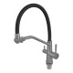 Смеситель для кухни с силиконовым изливом Zerix FUL-021 Graphite Refl.Black из нерж. стали SUS304 с выходом для пит.воды (ZX5999)