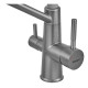 Смеситель для кухни с силиконовым изливом Zerix FUL-021 Graphite Refl.Gray из нерж. стали SUS304 с выходом для пит.воды (ZX6000)