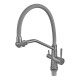 Смеситель для кухни с силиконовым изливом Zerix FUL-021 Graphite Refl.Gray из нерж. стали SUS304 с выходом для пит.воды (ZX6000)