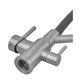 Смеситель для кухни с силиконовым изливом Zerix MAG-021 Refl.Black из нерж. стали SUS304 с выходом для пит.воды (изл.черный) (ZX6003)