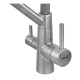 Смеситель для кухни с силиконовым изливом Zerix MAG-021 Refl.Gray из нерж. стали SUS304 с выходом для пит.воды (изл.серый) (ZX6004)