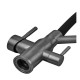 Смеситель для кухни с силиконовым изливом Zerix MAG-021 Graphite Refl.Black из нерж. стали SUS304 с выходом для пит.воды (ZX6005)