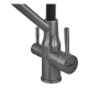 Смеситель для кухни с силиконовым изливом Zerix MAG-021 Graphite Refl.Black из нерж. стали SUS304 с выходом для пит.воды (ZX6005)