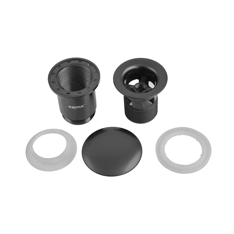 Донный клапан для раковины Zerix BV-01 BLACK 1 1/4'' с переливом автоматический СLICK-СLACK (Цвет черный) (ZX6016)