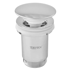 Донный клапан для раковины Zerix BV-01 1 1/4'' с переливом автоматический СLICK-СLACK (Цвет хром) (ZX6017)