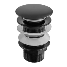 Донный клапан для раковины Zerix BV-02 BLACK 1 1/4'' без перелива автоматический СLICK-СLACK (Цвет черный) (ZX6018)