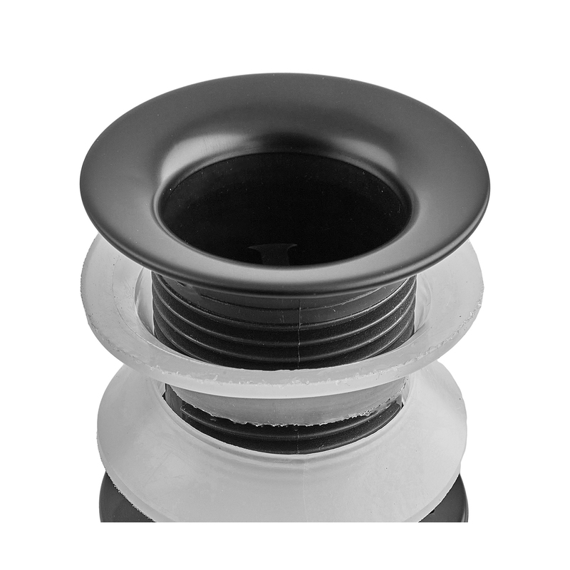 Донный клапан для раковины Zerix BV-02 BLACK 1 1/4'' без перелива автоматический СLICK-СLACK (Цвет черный) (ZX6018)