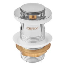 Донный клапан для раковины Zerix BV-05 1 1/4'' с переливом автоматический СLICK-СLACK (Цвет хром) (ZX6022)