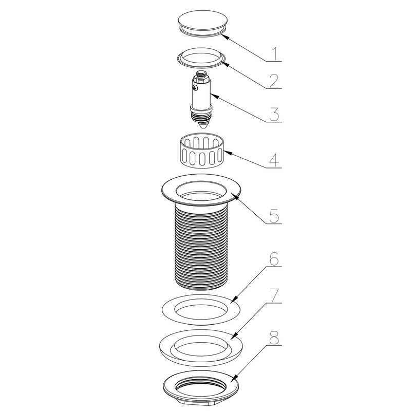 Донный клапан для раковины Zerix BV-06 1 1/4'' без перелива автоматический СLICK-СLACK (Цвет хром) (ZX6023)