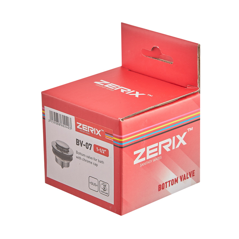 Донный клапан для ванны Zerix BV-07 1 1/2'' автоматический СLICK-СLACK (Цвет хром) (ZX6024)