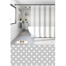 Шторка для ванной Zerix SCP-022-180x180 из PEVA (полиэтиленвинилацетата) (Цвет белый 3-Д) (ZX6095)