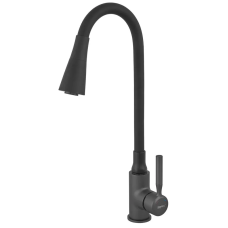 Смеситель для кухни Zerix Atrium-011-T Graphite Refl.Black (Цвет графит+силик.излив черный) (ZX6106)