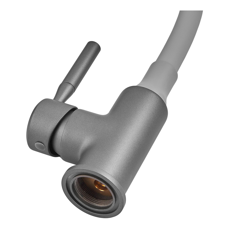 Смеситель для кухни Zerix Atrium-011-T Graphite Refl.Gray (Цвет графит+силик.излив серый) (ZX6107)