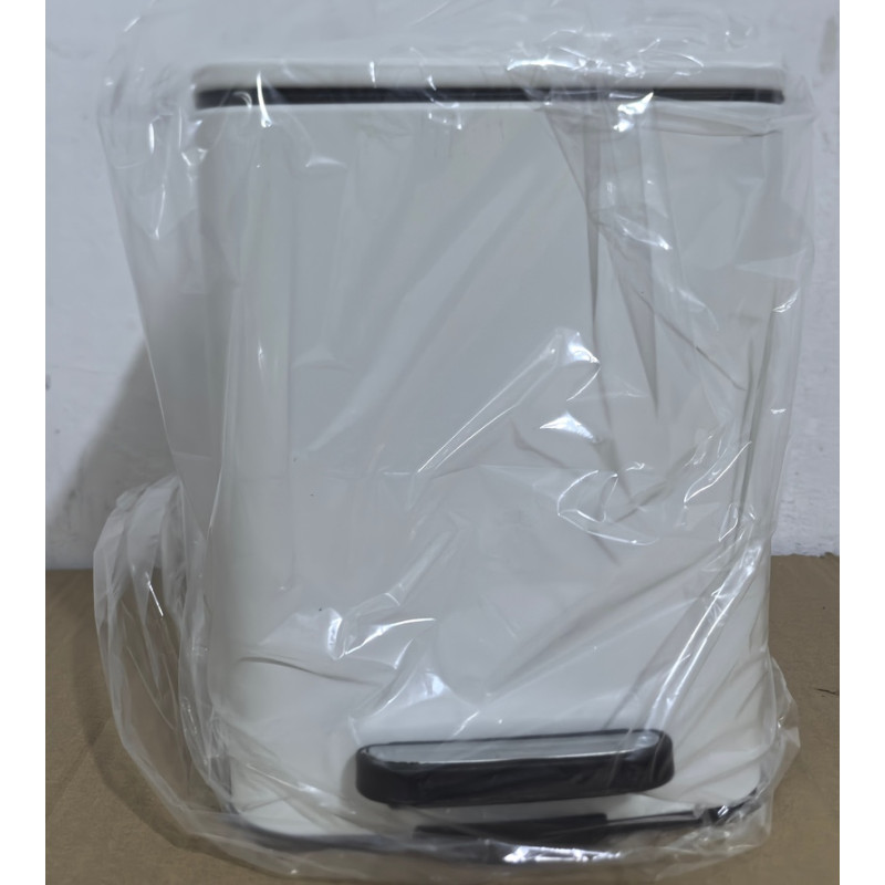 Мусорное ведро с плавным закрытием квадратное Zerix Kubix-TC0106 White 6 л (цвет белый) (ZX6109)