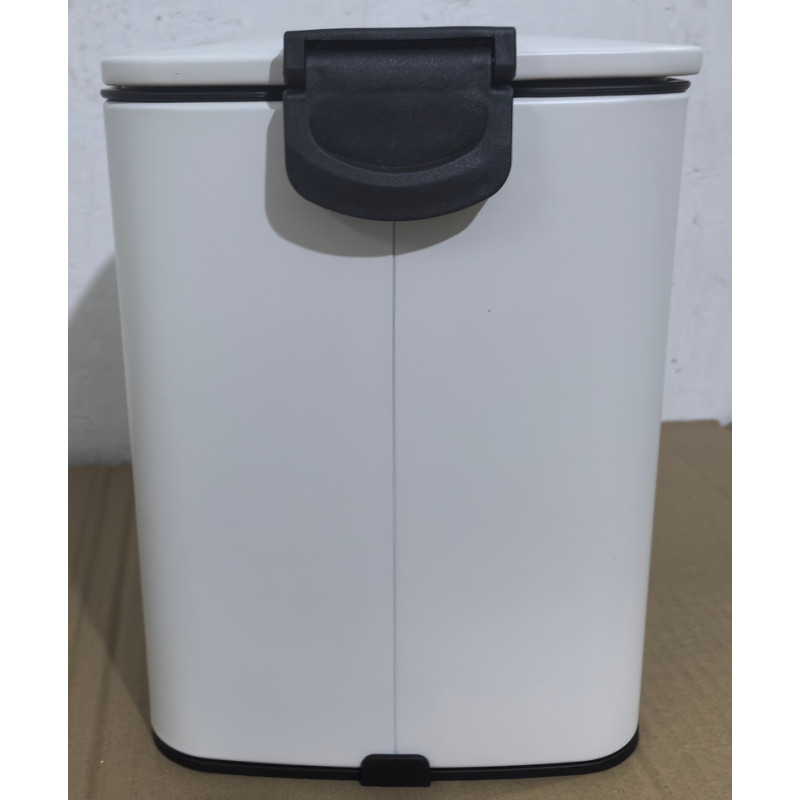 Мусорное ведро с плавным закрытием квадратное Zerix Kubix-TC0106 White 6 л (цвет белый) (ZX6109)