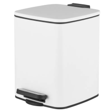Мусорное ведро с плавным закрытием квадратное Zerix Kubix-TC0106 White 6 л (цвет белый) (ZX6109)